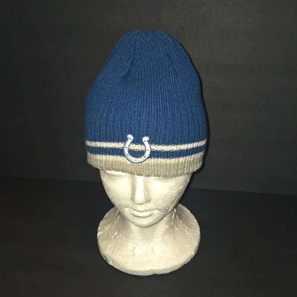 RARE VINTAGE EMBROIDERED NFL INDIANAPOLIS COLTS REVERSABLE BEANIE CAP